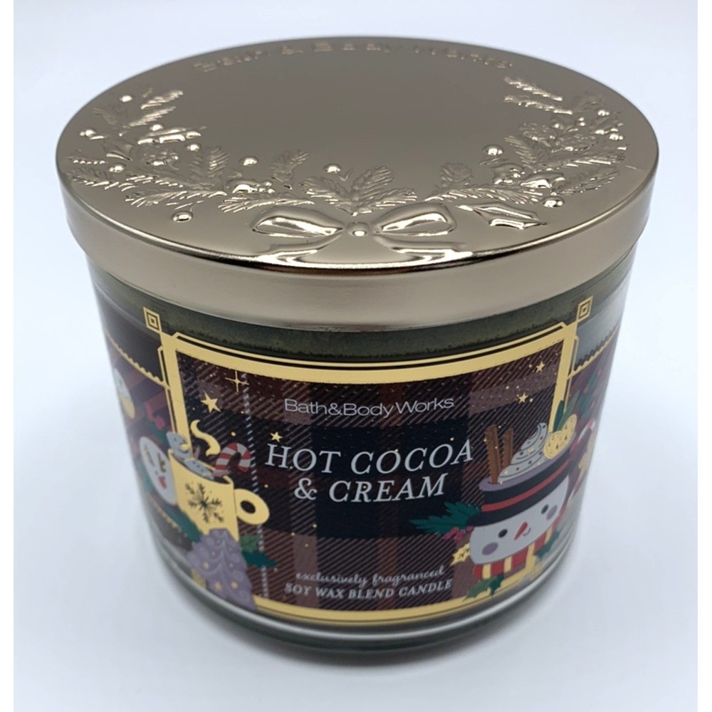 Bath & Body Works Hot Cocoa Cream 3 Wick Candle NEW